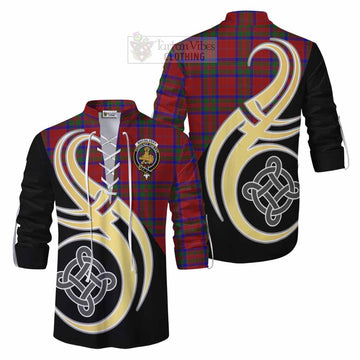 MacGilvery (McGilvery) Tartan Ghillie Kilt Shirt with Family Crest and Celtic Symbol Style Men - Tartan Vibes Clothing