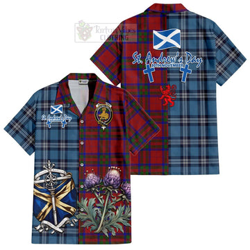 MacGilvery (McGilvery) Tartan Hawaiian Shirt Happy St. Andrew's Day Half Tartan Style Kid - Tartan Vibes Clothing