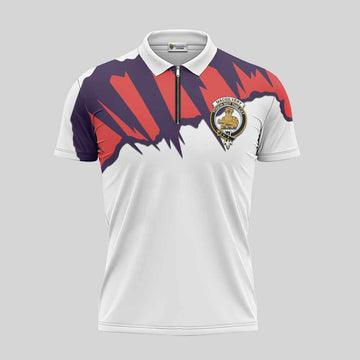 MacGilvery (McGilvery) Clan Crest Zipper Polo Shirt with Retro Sport Style Unisex - 2D-tartanvibesclothing