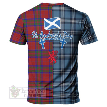 MacGilvery (McGilvery) Tartan T-Shirt Happy St. Andrew's Day Half Tartan Style - Tartan Vibes Clothing