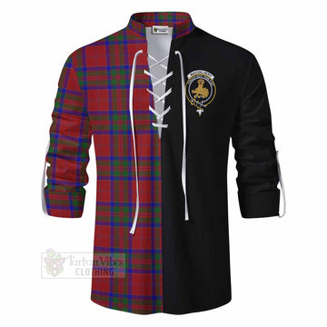 MacGilvery (McGilvery) Tartan Ghillie Kilt Shirt with Family Crest and Half Of Me Style - Tartan Vibes Clothing