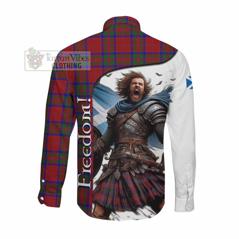 Tartan Vibes Clothing MacGilvery (McGilvery) Crest Tartan Long Sleeve Button Shirt Inspired by the Freedom of Scottish Warrior