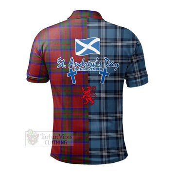 MacGilvery (McGilvery) Tartan Polo Shirt Happy St. Andrew's Day Half Tartan Style - Tartan Vibes Clothing
