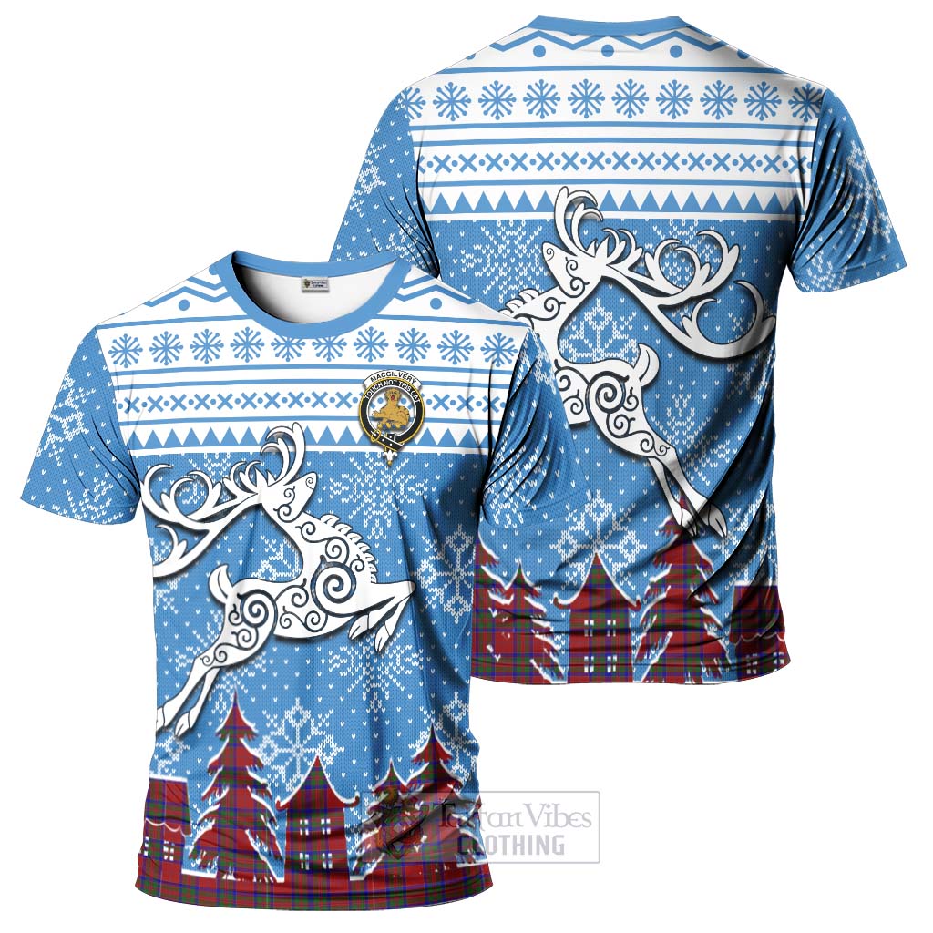 MacGilvery (McGilvery) Clan Christmas T-Shirt Celtic Reindeer Style - Tartan Vibes Clothing
