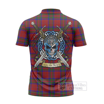 MacGilvery (McGilvery) Tartan Zipper Polo Shirt with Family Crest Celtic Skull Style - Tartan Vibes Clothing