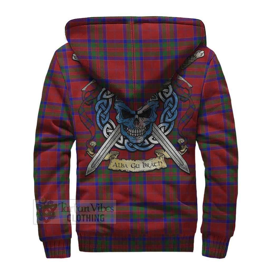 MacGilvery (McGilvery) Tartan Sherpa Hoodie with Family Crest Celtic Skull Style - Tartan Vibes Clothing