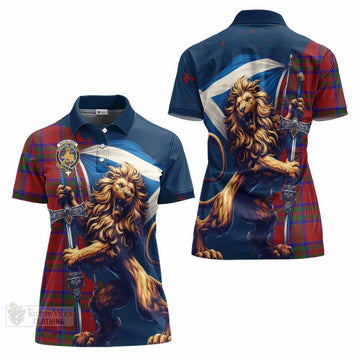 MacGilvery (McGilvery) Tartan Family Crest Women's Polo Shirt with Scottish Majestic Lion - Tartan Vibes Clothing