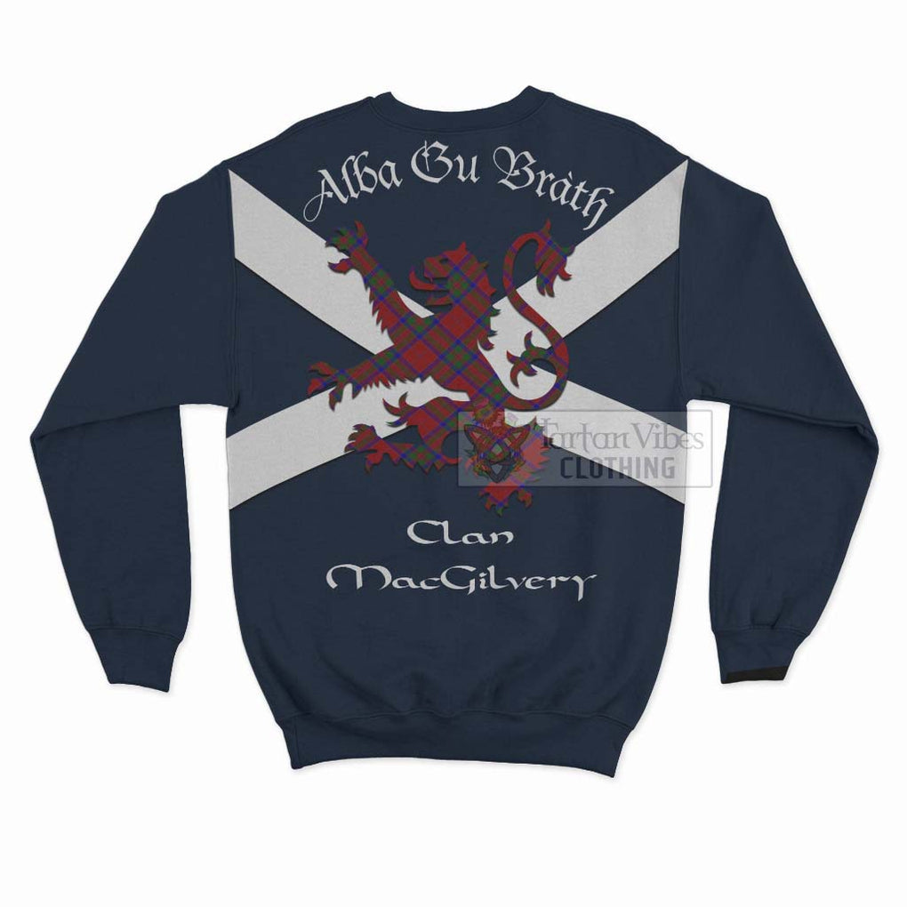 MacGilvery (McGilvery) Tartan Lion Rampant Sweatshirt Proudly Display Your Heritage with Alba Gu Brath and Clan Name - Tartan Vibes Clothing