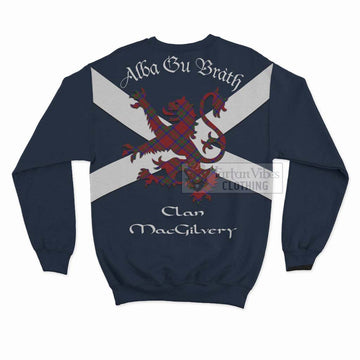 MacGilvery (McGilvery) Tartan Lion Rampant Sweatshirt Proudly Display Your Heritage with Alba Gu Brath and Clan Name - Tartan Vibes Clothing