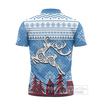 MacGilvery (McGilvery) Clan Christmas Zipper Polo Shirt Celtic Reindeer Style - Tartan Vibes Clothing