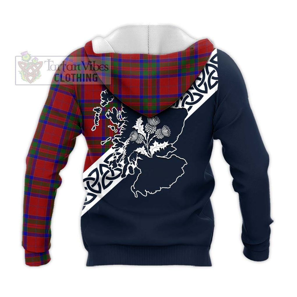 MacGilvery (McGilvery) Tartan Knitted Hoodie Featuring Thistle and Scotland Map - Tartan Vibes Clothing