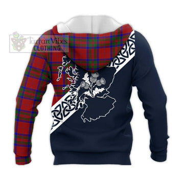 MacGilvery (McGilvery) Tartan Knitted Hoodie Featuring Thistle and Scotland Map - Tartan Vibes Clothing