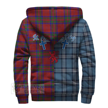 MacGilvery (McGilvery) Tartan Sherpa Hoodie Happy St. Andrew's Day Half Tartan Style - Tartan Vibes Clothing