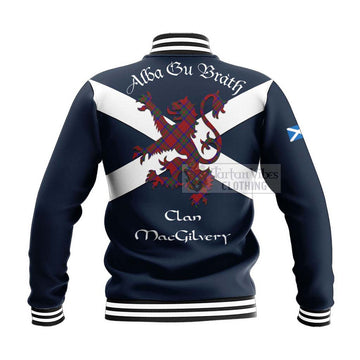 MacGilvery (McGilvery) Tartan Lion Rampant Baseball Jacket Proudly Display Your Heritage with Alba Gu Brath and Clan Name - Tartan Vibes Clothing