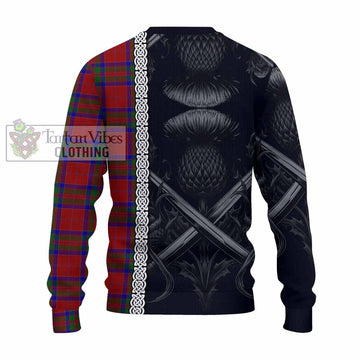 MacGilvery (McGilvery) Tartan Knitted Sweater with Family Crest Cross Sword Thistle Celtic Vibes - Tartan Vibes Clothing