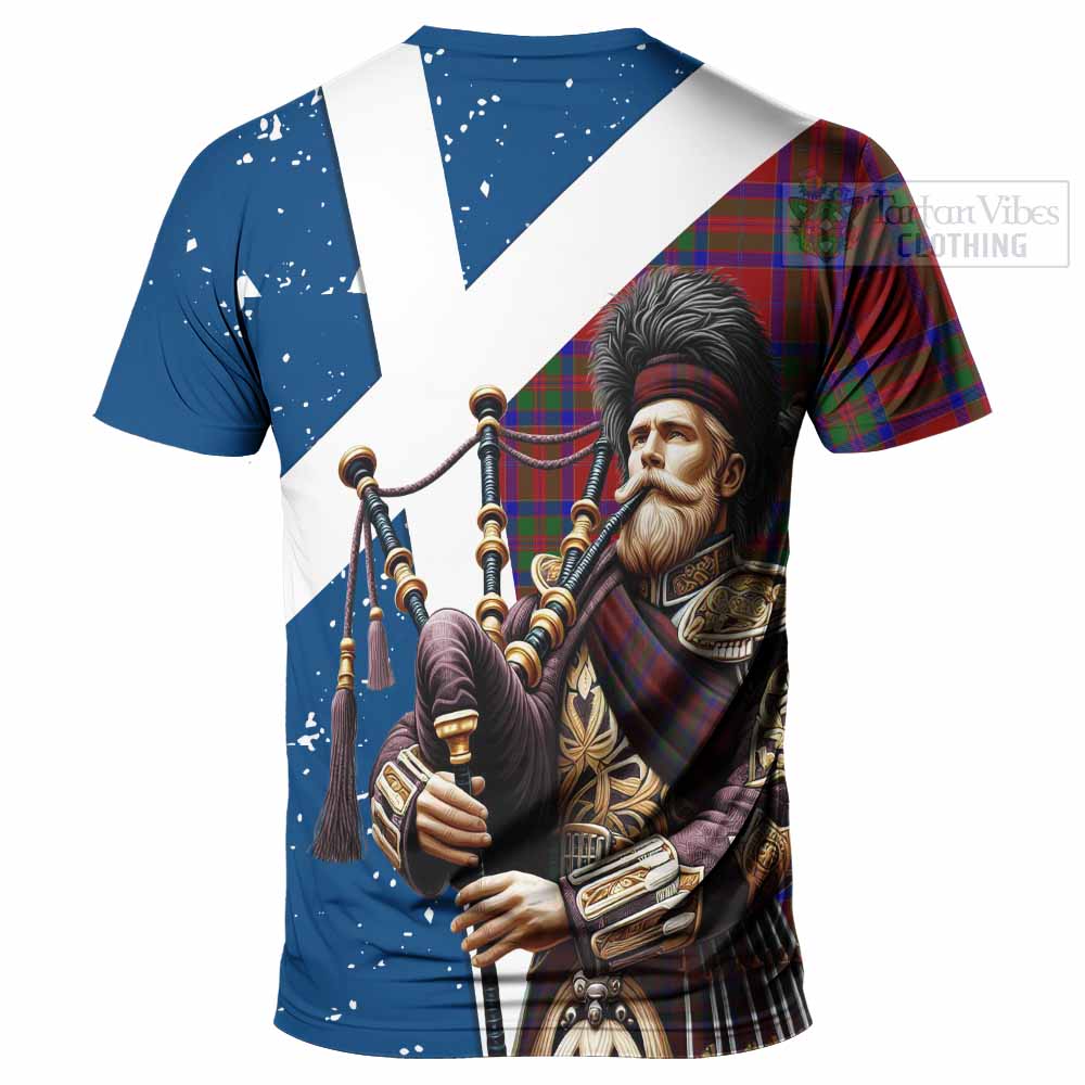 MacGilvery (McGilvery) Tartan T-Shirt with Family Crest Scottish Bagpiper Vibes - Tartan Vibes Clothing