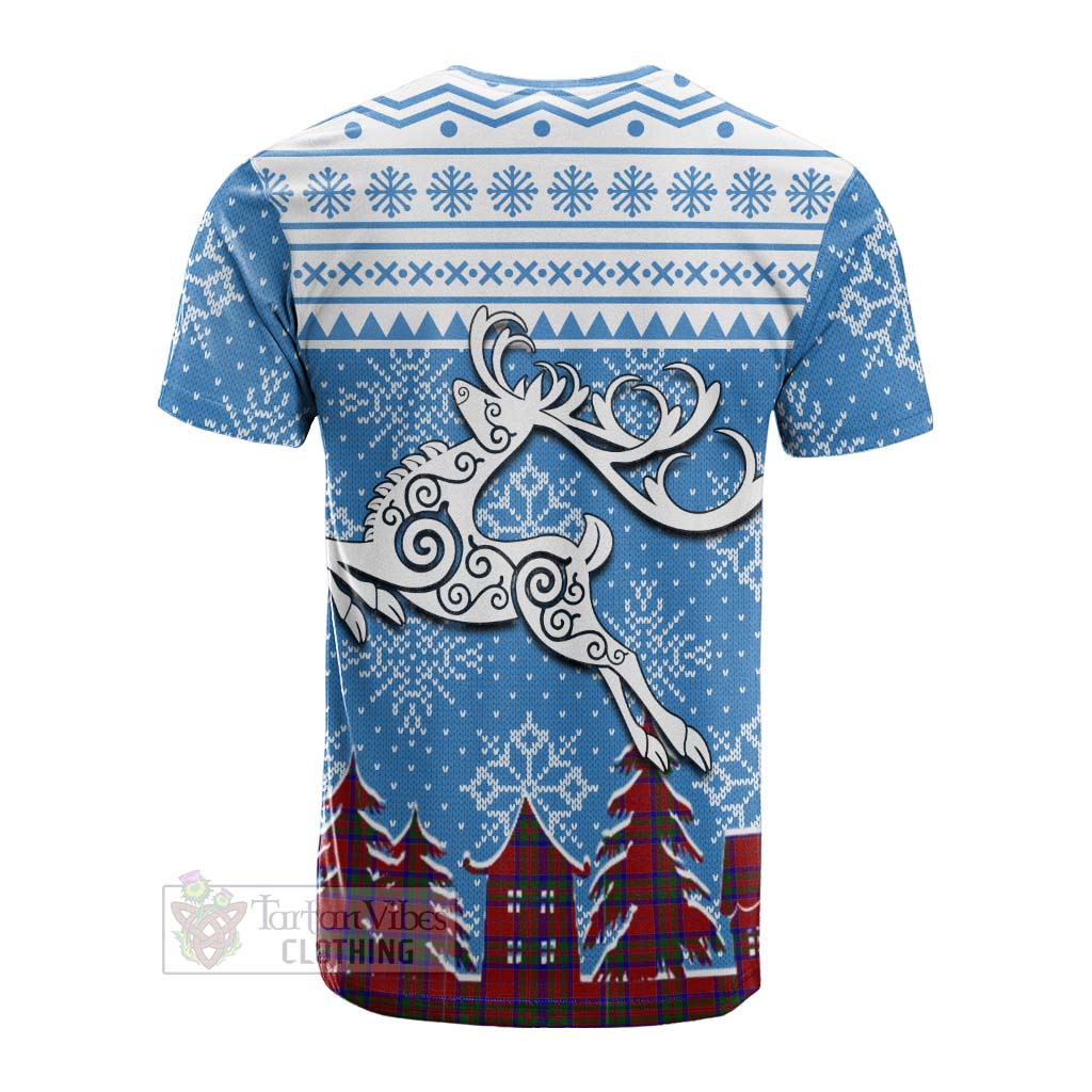 MacGilvery (McGilvery) Clan Christmas Cotton T-shirt Celtic Reindeer Style - Tartan Vibes Clothing