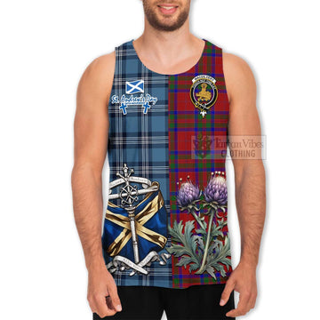 MacGilvery (McGilvery) Tartan Men's Tank Top Happy St. Andrew's Day Half Tartan Style - Tartan Vibes Clothing