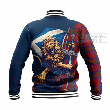MacGilvery (McGilvery) Tartan Family Crest Baseball Jacket with Scottish Majestic Lion - Tartan Vibes Clothing