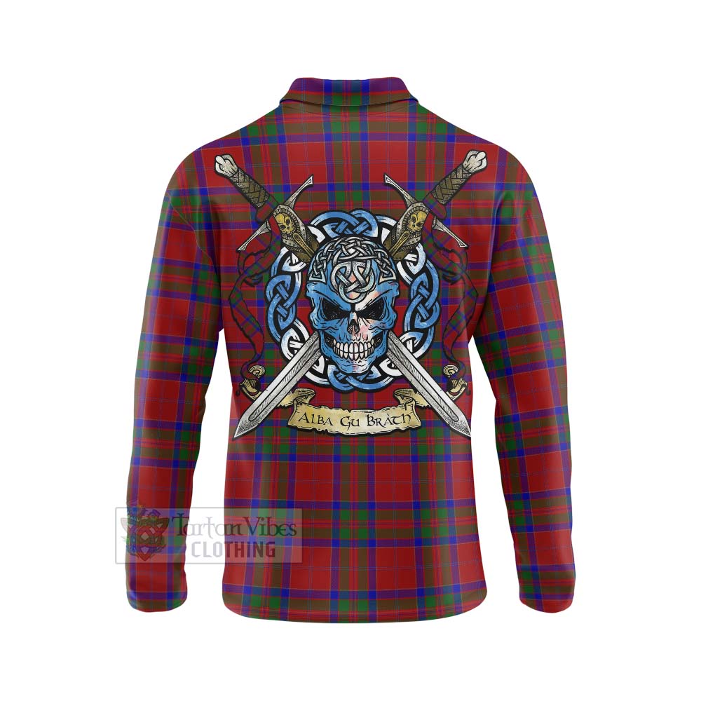 MacGilvery (McGilvery) Tartan Long Sleeve Polo Shirt with Family Crest Celtic Skull Style - Tartan Vibes Clothing