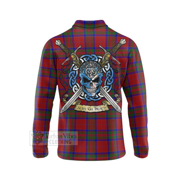 MacGilvery (McGilvery) Tartan Long Sleeve Polo Shirt with Family Crest Celtic Skull Style - Tartan Vibes Clothing