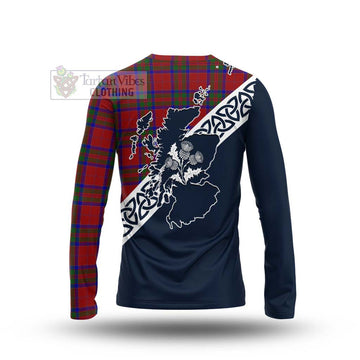 MacGilvery (McGilvery) Tartan Long Sleeve T-Shirt Featuring Thistle and Scotland Map - Tartan Vibes Clothing