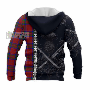 MacGilvery (McGilvery) Tartan Knitted Hoodie with Family Crest Cross Sword Thistle Celtic Vibes - Tartan Vibes Clothing