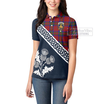 MacGilvery (McGilvery) Tartan Women's Polo Shirt Featuring Thistle and Scotland Map - Tartanvibesclothing Store
