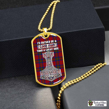 MacGilvery (McGilvery) Tartan Dog Tag Necklace Viking Mjolnir Style Gold No - Tartan Vibes Clothing