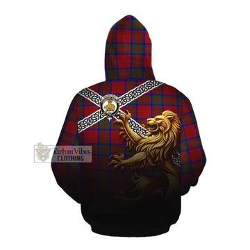 MacGilvery (McGilvery) Crest Tartan Cotton Hoodie with Golden Lion Emblem Celtic Style Pullover Hoodie - Tartan Vibes Clothing