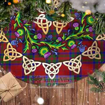 Tartan Vibes Clothing MacGilvery (McGilvery) Tartan Christmas Tree Skirt with Thistle Celtic Knot Style