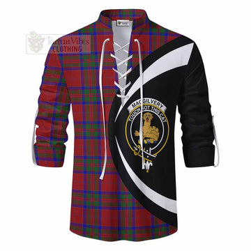 MacGilvery (McGilvery) Tartan Ghillie Kilt Shirt with Family Crest Circle Style - Tartan Vibes Clothing