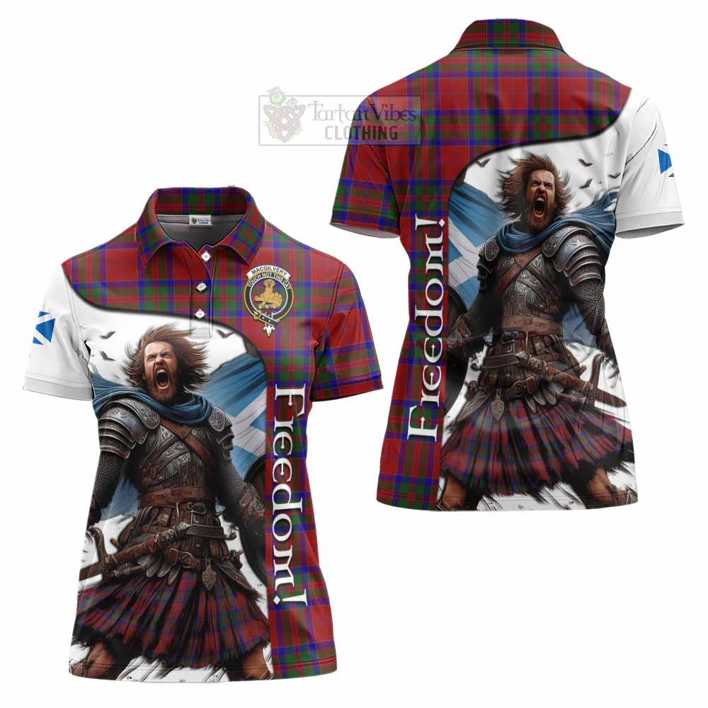Tartan Vibes Clothing MacGilvery (McGilvery) Crest Tartan Women's Polo Shirt Inspired by the Freedom of Scottish Warrior