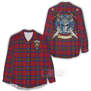 MacGilvery (McGilvery) Tartan Women's Casual Shirt with Family Crest Celtic Skull Style - Tartan Vibes Clothing