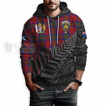 Tartan Vibes Clothing MacGilvery (McGilvery) Crest Tartan Hoodie with New Zealand Silver Fern Half Style