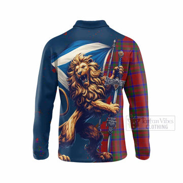 MacGilvery (McGilvery) Tartan Family Crest Long Sleeve Polo Shirt with Scottish Majestic Lion - Tartan Vibes Clothing