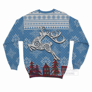 MacGilvery (McGilvery) Clan Christmas Sweatshirt Celtic Reindeer Style - Tartan Vibes Clothing
