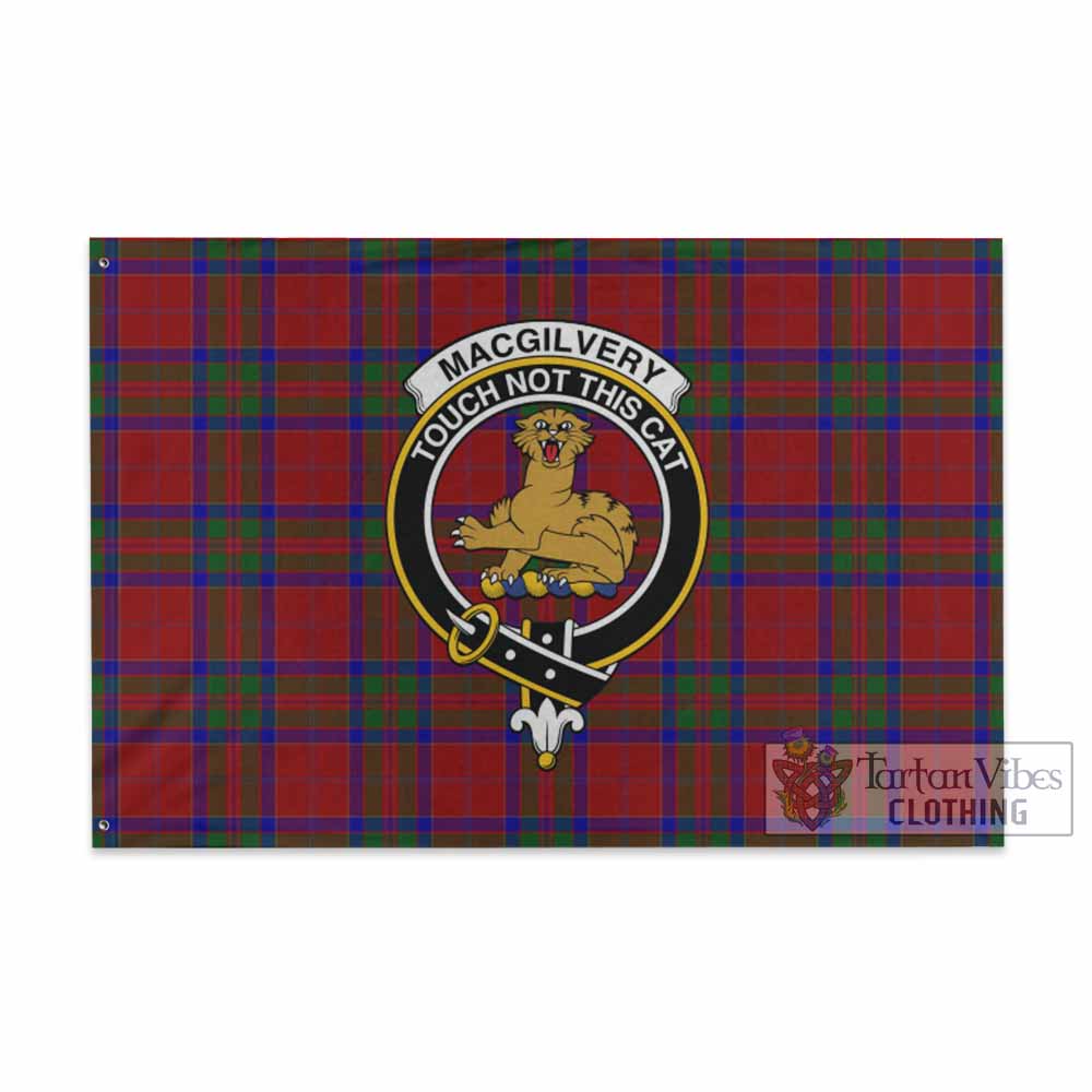 Tartan Vibes Clothing MacGilvery (McGilvery) Tartan House Flag with Family Crest