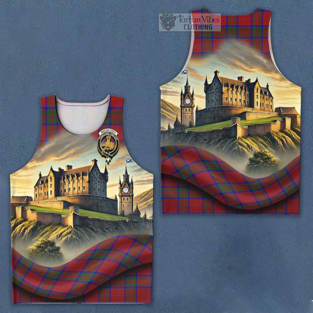 MacGilvery (McGilvery) Tartan Family Crest Men's Tank Top with Scottish Ancient Castle Style - Tartan Vibes Clothing