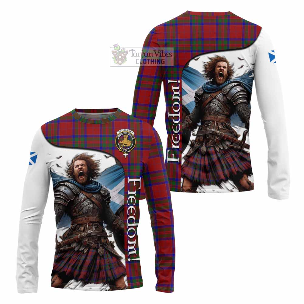 Tartan Vibes Clothing MacGilvery (McGilvery) Crest Tartan Long Sleeve T-Shirt Inspired by the Freedom of Scottish Warrior