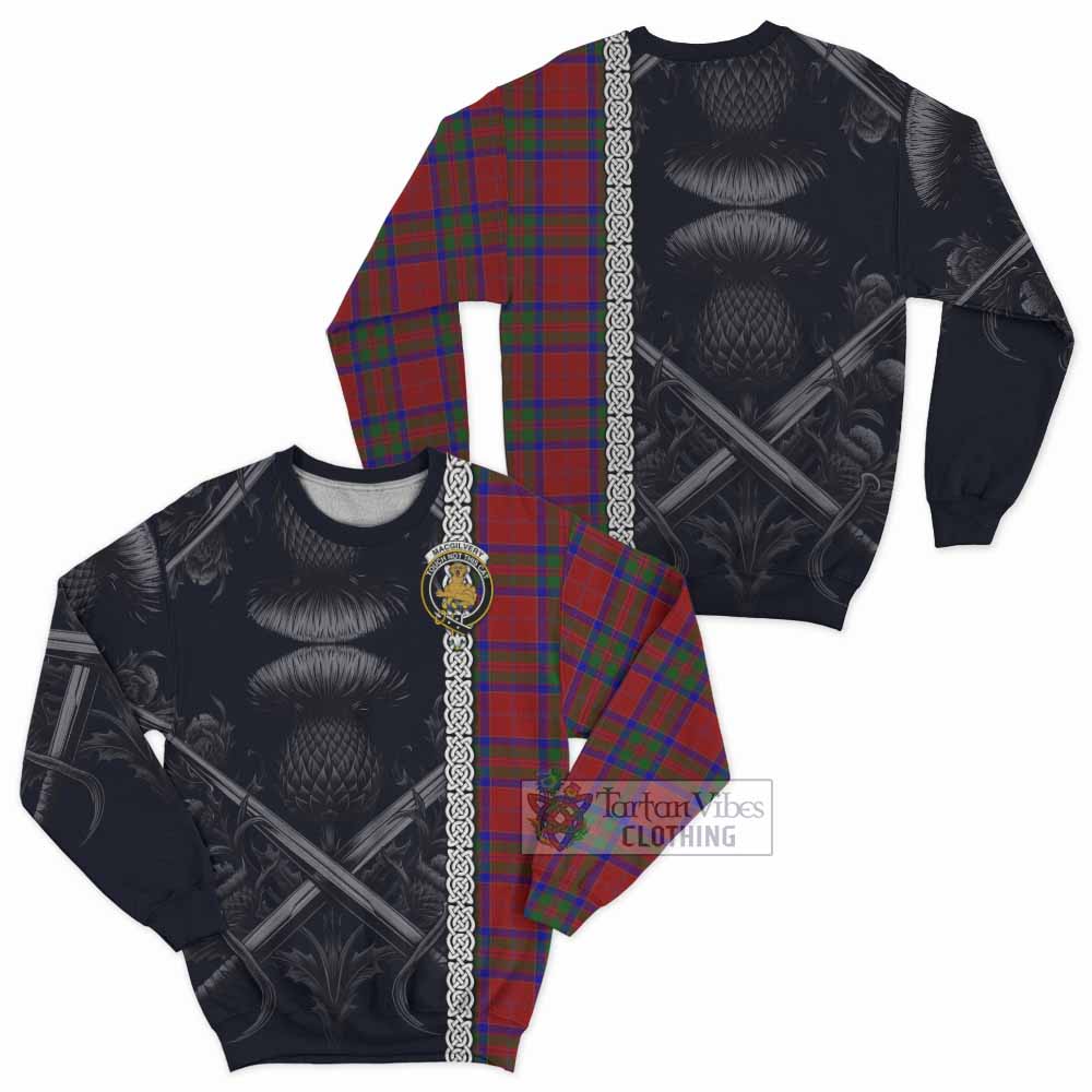 MacGilvery (McGilvery) Tartan Sweatshirt with Family Crest Cross Sword Thistle Celtic Vibes - Tartan Vibes Clothing