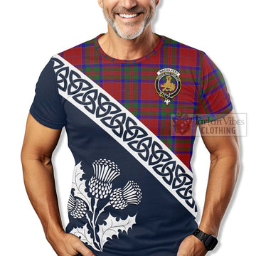 MacGilvery (McGilvery) Tartan T-Shirt Featuring Thistle and Scotland Map - Tartanvibesclothing Store