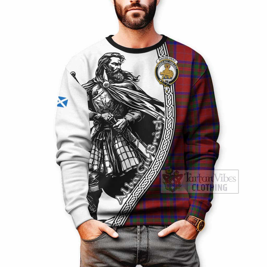MacGilvery (McGilvery) Tartan Clan Crest Sweatshirt with Highlander Warrior Celtic Style - Tartan Vibes Clothing