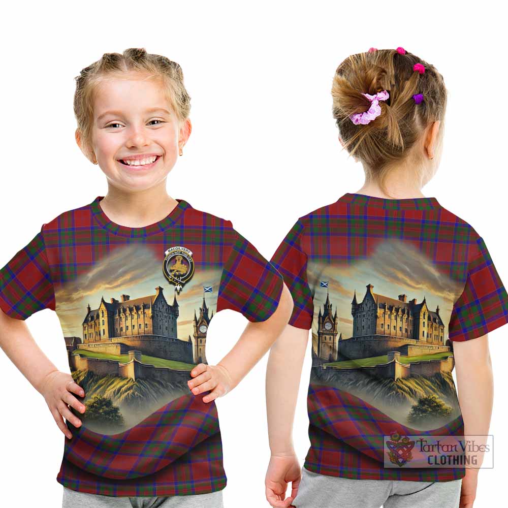 MacGilvery (McGilvery) Tartan Family Crest Kid T-Shirt with Scottish Ancient Castle Style - Tartan Vibes Clothing