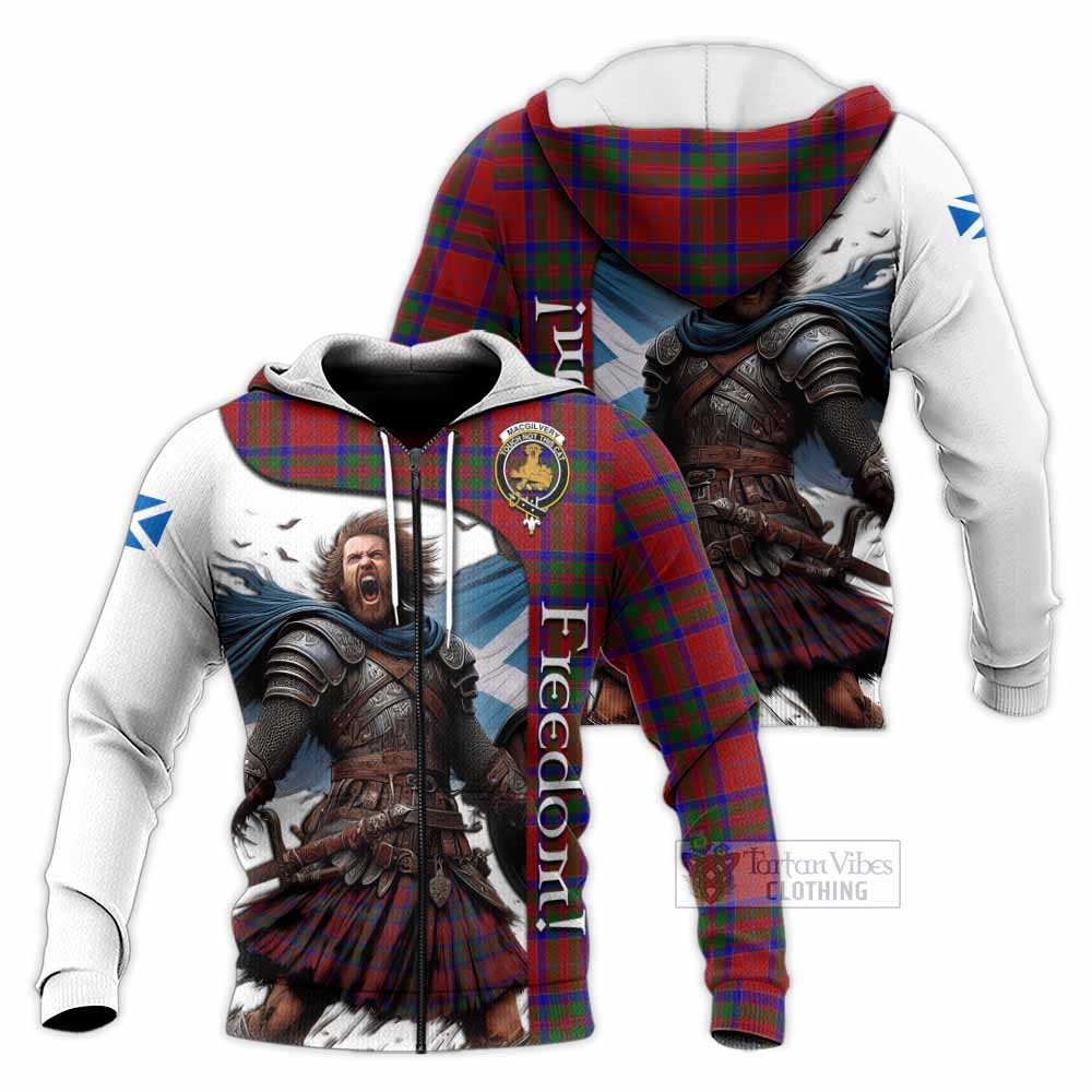 Tartan Vibes Clothing MacGilvery (McGilvery) Crest Tartan Knitted Hoodie Inspired by the Freedom of Scottish Warrior