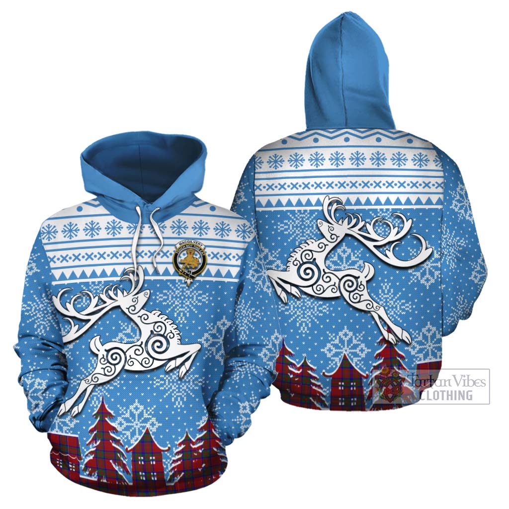 MacGilvery (McGilvery) Clan Christmas Cotton Hoodie Celtic Reindeer Style Zip Hoodie - Tartan Vibes Clothing