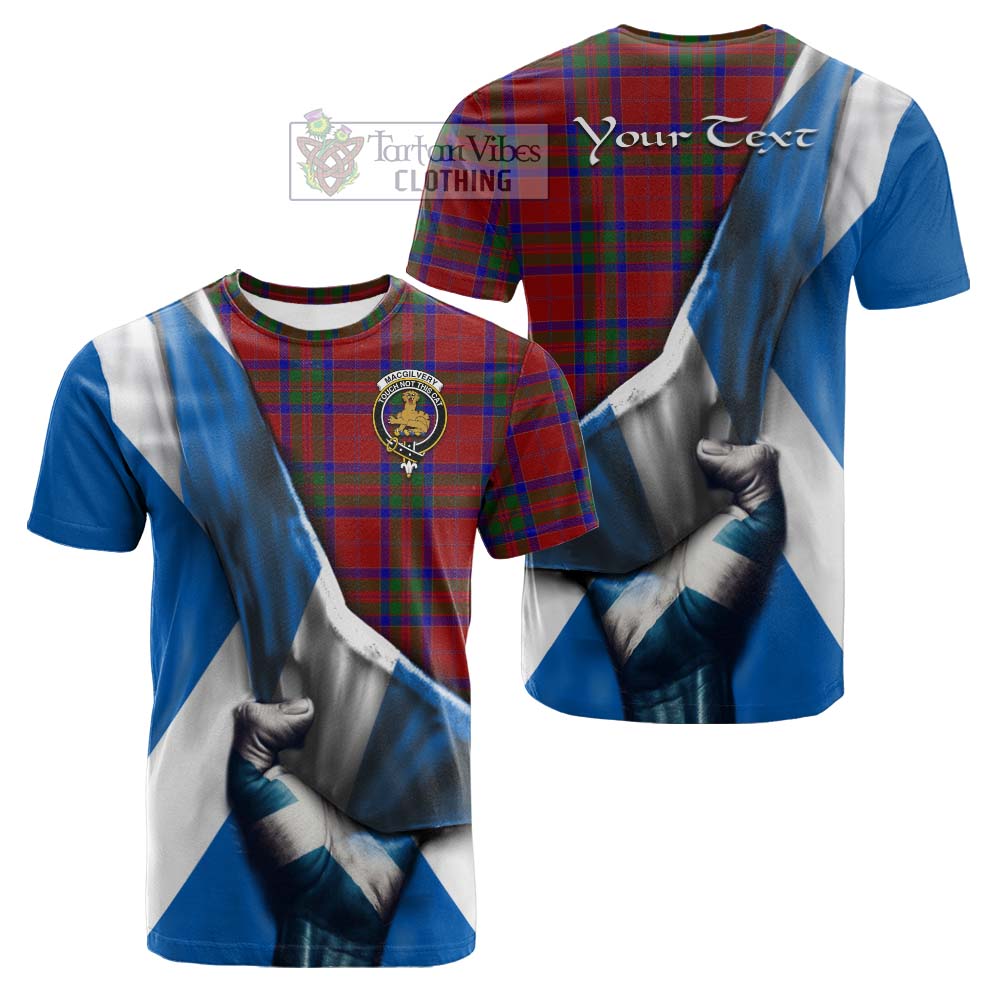Tartan Vibes Clothing MacGilvery (McGilvery) Tartan Cotton T-shirt with Family Crest Scotland Patriotic Style