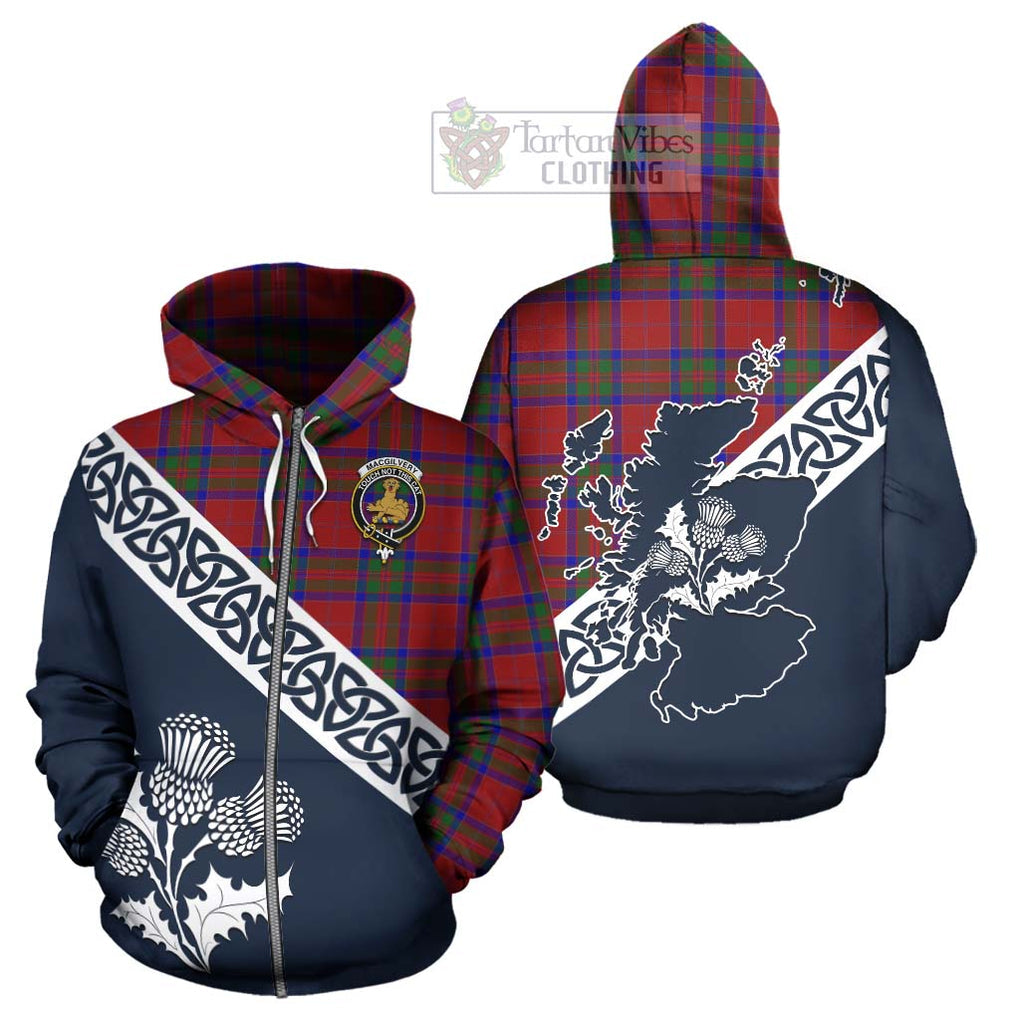 MacGilvery (McGilvery) Tartan Hoodie Featuring Thistle and Scotland Map - Tartan Vibes Clothing