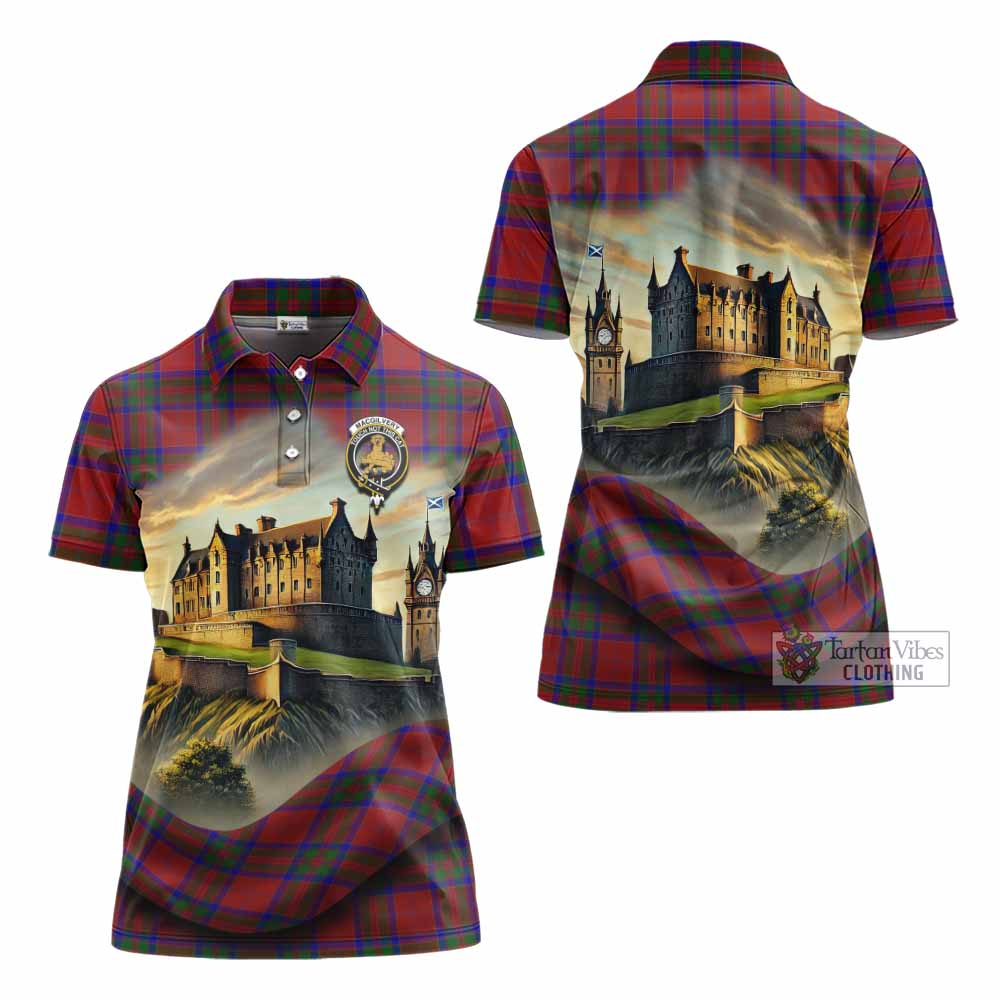 MacGilvery (McGilvery) Tartan Family Crest Women's Polo Shirt with Scottish Ancient Castle Style - Tartan Vibes Clothing