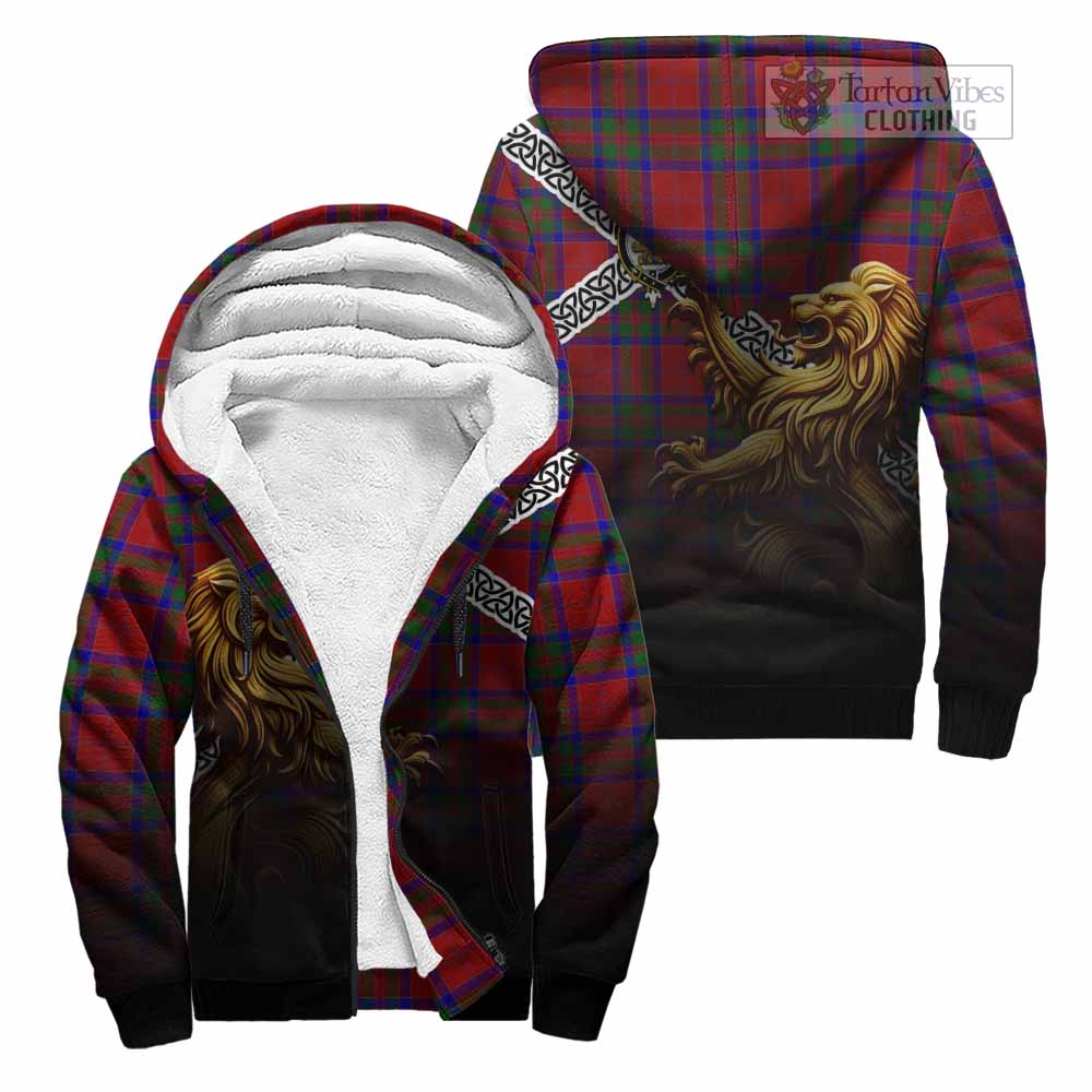 MacGilvery (McGilvery) Crest Tartan Sherpa Hoodie with Golden Lion Emblem Celtic Style Unisex - Tartan Vibes Clothing
